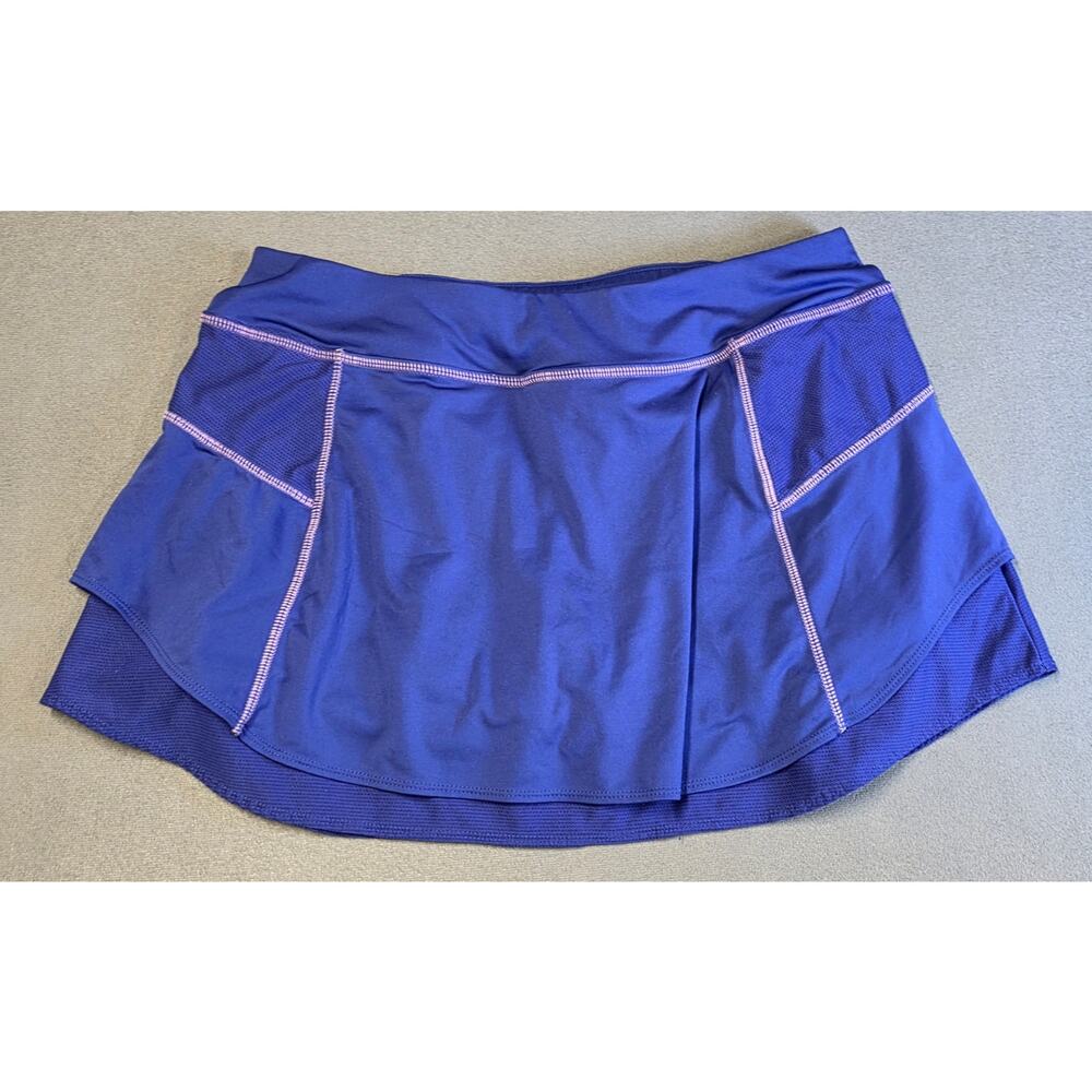 Athleta Skort Medium Bustle Violet Blue Layered Pockets Tennis Golf Pickleball